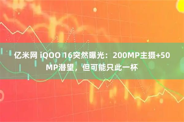 亿米网 iQOO 16突然曝光：200MP主摄+50MP潜望，但可能只此一杯