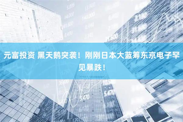 元富投资 黑天鹅突袭！刚刚日本大蓝筹东京电子罕见暴跌！